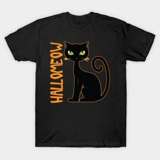 Hallomeow Cat TShirt Halloween Cat Shirt for Cat Lover T-Shirt